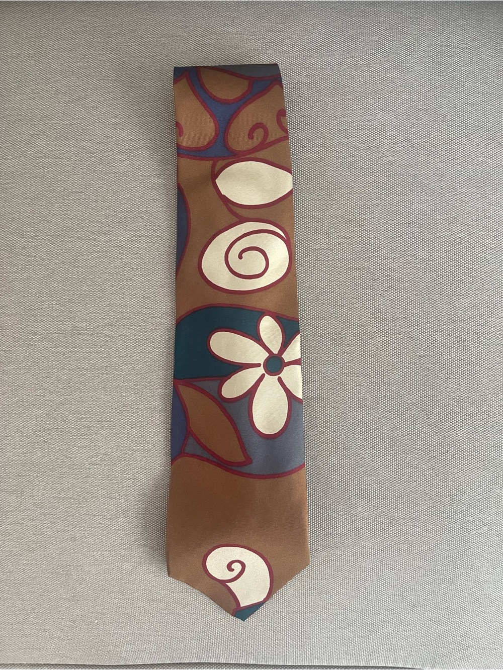 Enrico Guccini 100% Silk Men’s Tie Abstract Floral Multicolor Necktie